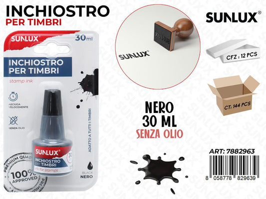 Inchiostro per Timbri Nero 30ML