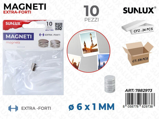 Magneti Extra Forti 10PCS D.6*1MM