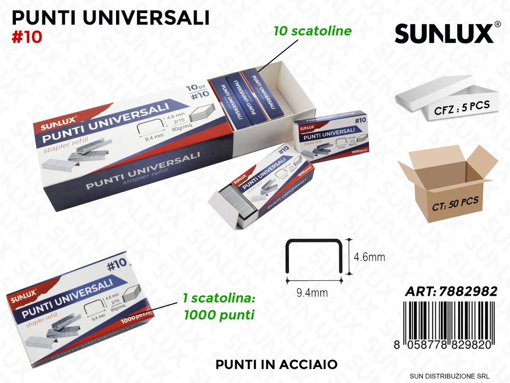 Punti Universali 10 1000PC X 10 Scatoline