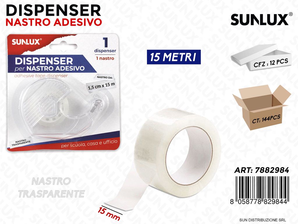 Set Dispenser e Nastro Adv. 1.5CM*15MT da 12
