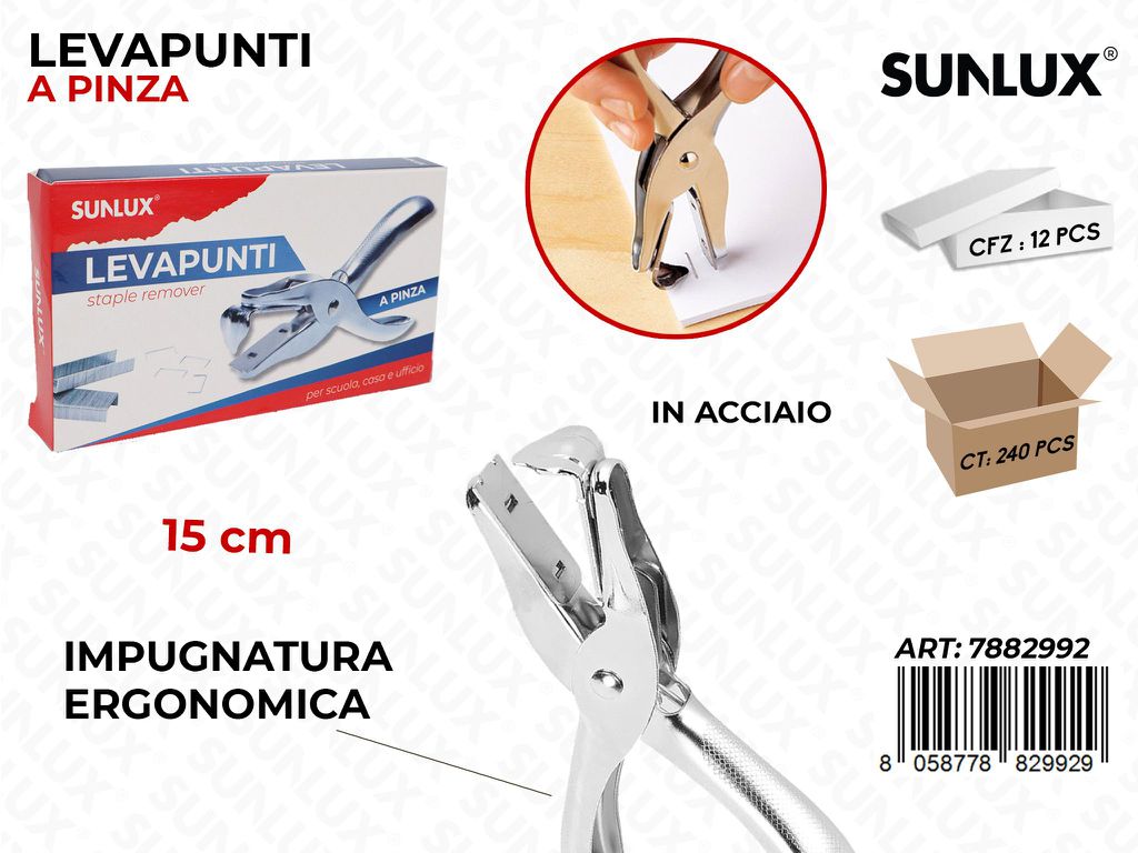 Levapunti a Pinza in Acciaio 15CM