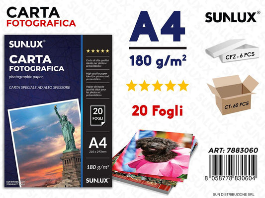Carta Fotografica F.to A4 180G 20FF