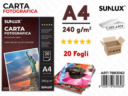 Carta Fotografica F.to A4 240G 20FF