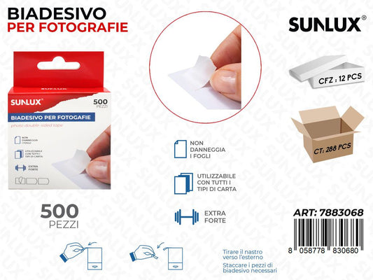 Sunlux Biadesivo per Fotografie 500PCS