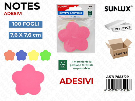 Notes Adv Fiore 7.6*7.6CM 100FF5COL.