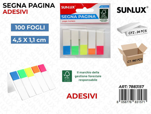 Segnapagina Adv 100FF Col. Ass 45*11MM