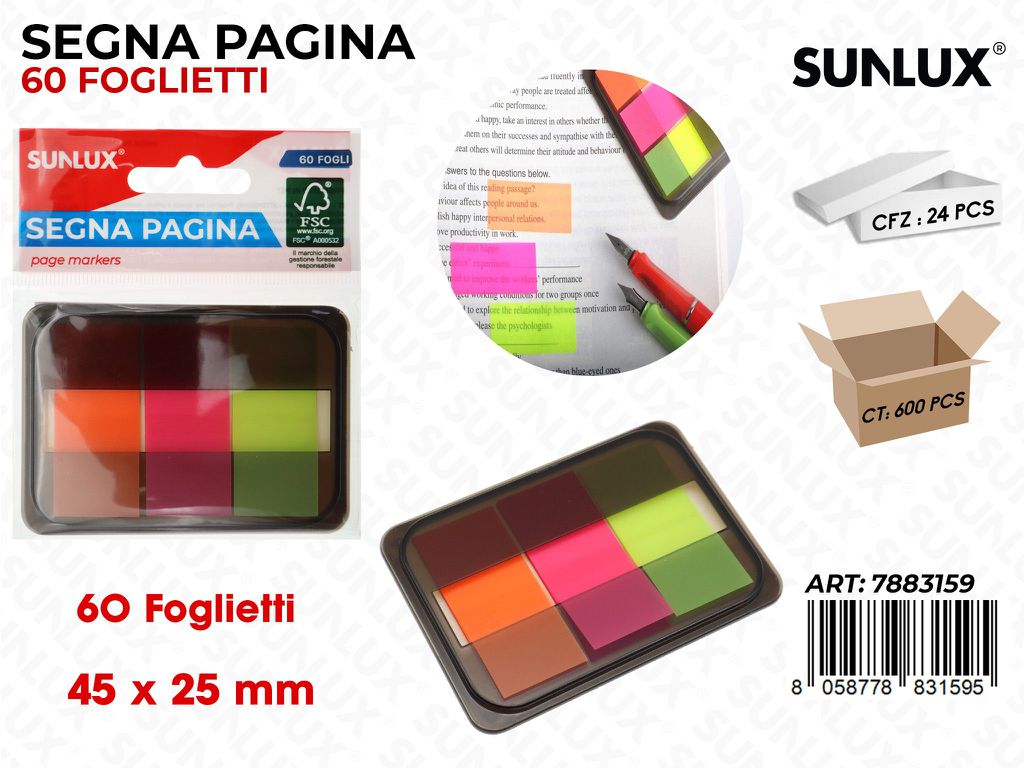 Segnapagina Adv 60FF Col. Ass 45*25MM