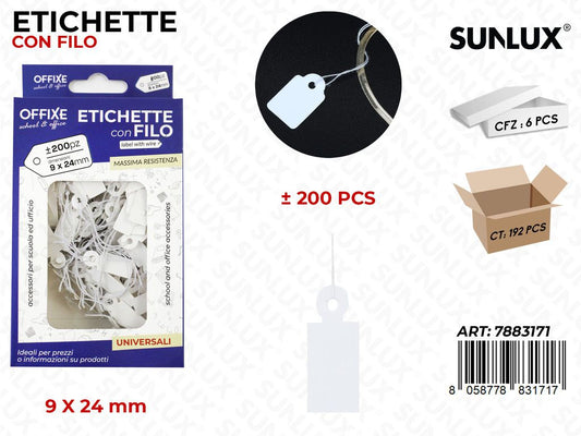 Etichette con Filo 9*24MM 200PCS