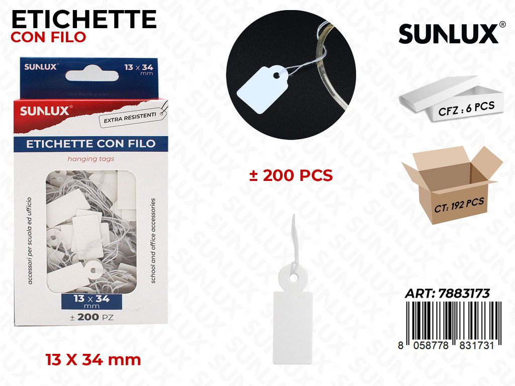 Etichette con Filo 13*34MM 200PCS