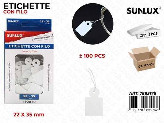 Etichette con Filo 22*35MM 100PCS