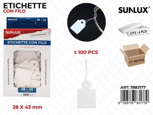 Etichette con Filo 28*43MM 100PCS