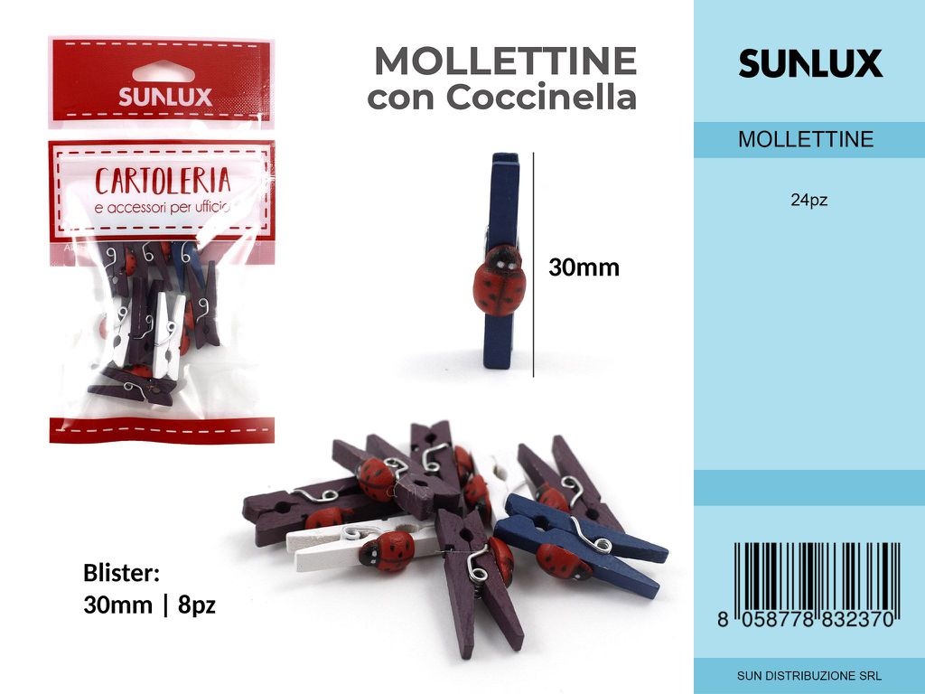 Mollettine c/Coccinella 8PC.30MM