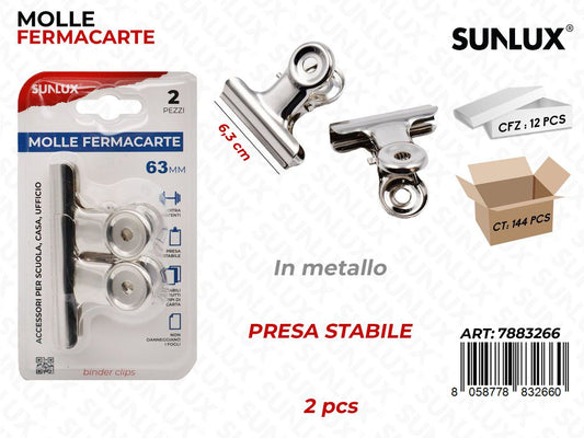 Molla Fermacarte in Metallo 2PCS 6.3CM