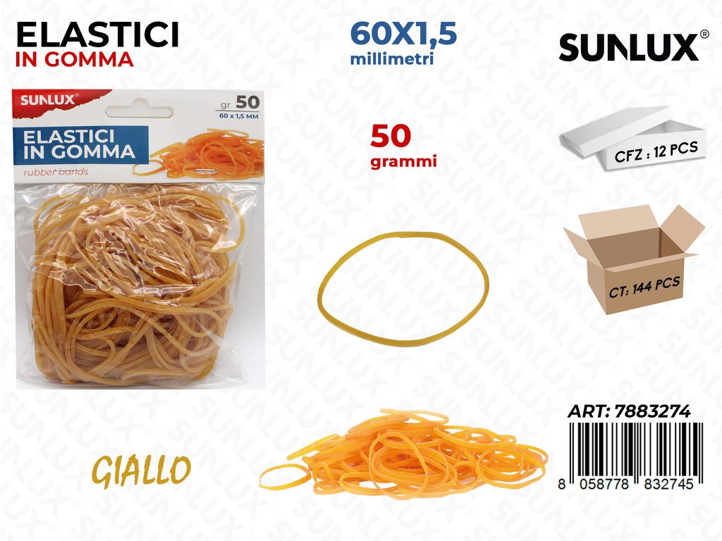 Bl. Elastici in Gomma 60*1.5 MM-50G