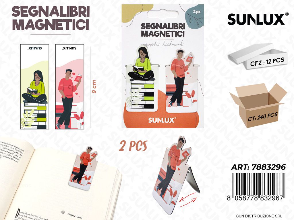 SEGNALIBRI MAGNETICI 2PCS ASS. 9CM /PZ DA 12**