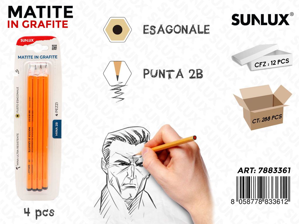 Bl. Matite in Grafite 2B 4PCS