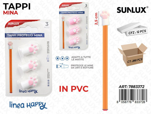 L. HAPPY TAPPI PROTEGGI MINA 3PCS 2.5CM/PZ DA 12**