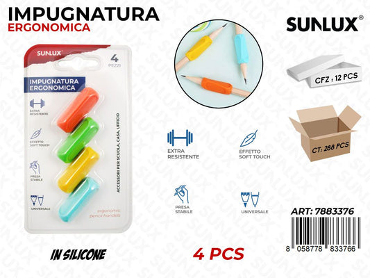 IMPUGNATURA ERGONOMICA IN SILICONE 4PCS /PZ DA 12**