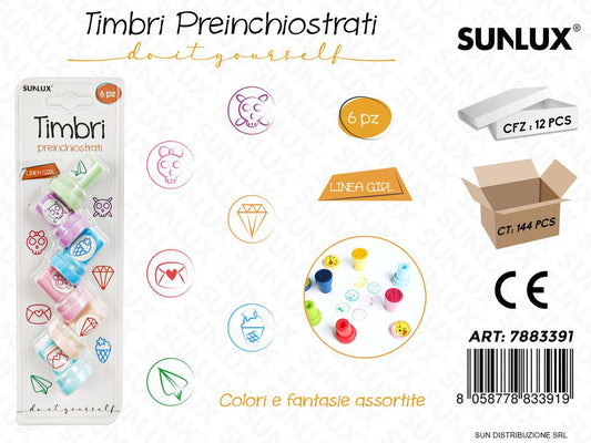 Timbri Preinchiostrati L. Girl 6PCS Ass.