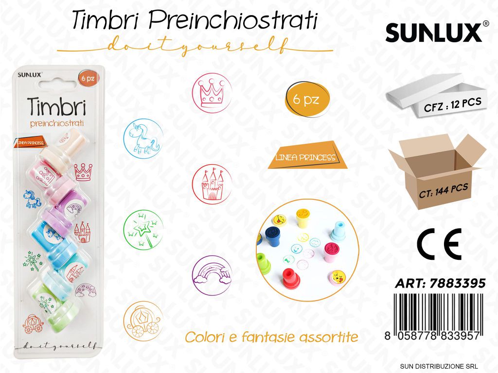 Timbri Preinchiostrati L. Princess 6PCS Ass.