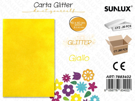 Carta Glitter Giallo 0.45.MM *40*60CM