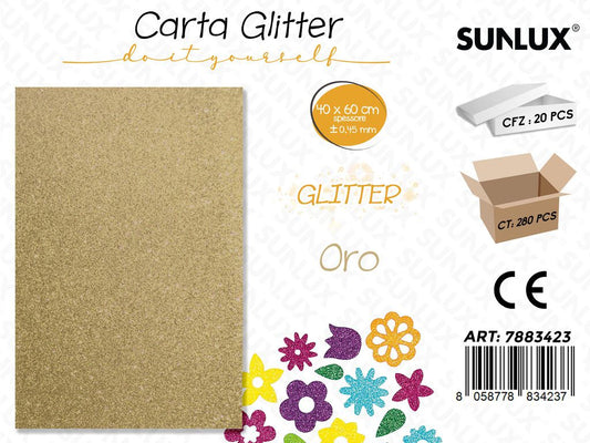 Carta Glitter Oro Chiaro 0.45.MM *40*60CM
