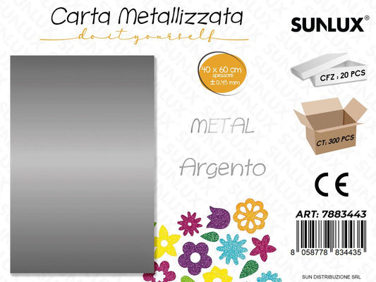 Carta Metal Argento 0.45.MM *40*60CM