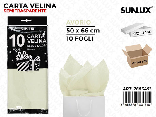 Carta Velina Avorio 50*66 Cm 10FF