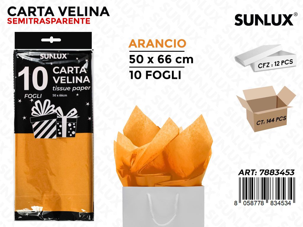 Carta Velina Arancio 50*66 Cm 10FF