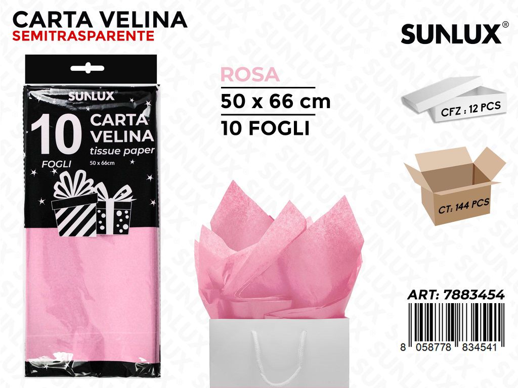Carta Velina Rosa 50*66 Cm 10FF