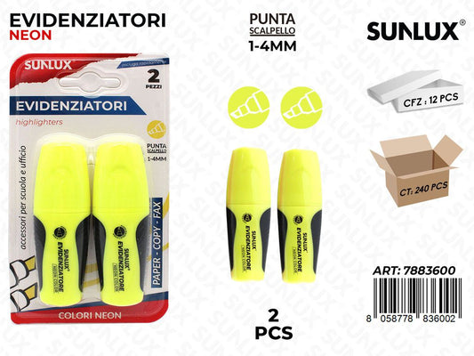 Bl. Evidenziatori Mini Giallo Neon 2-5MM 2PCS
