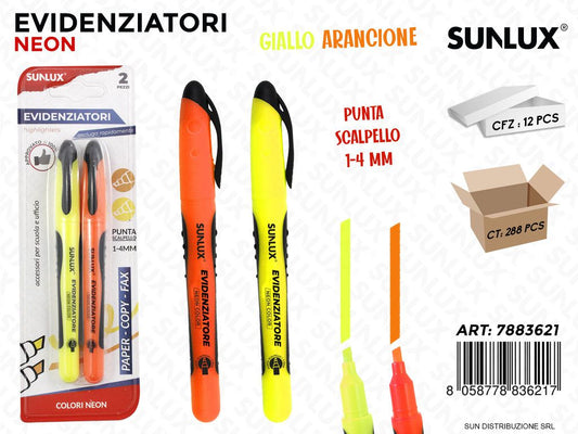 BL. EVIDENZIATORI ASS.  NEON 1-4MM 2PCS /PZ DA 12**
