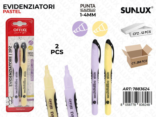 BL. EVIDENZIATORI ASS. PASTEL 1-4MM 2PCS /PZ DA 12**