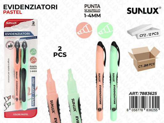 BL. EVIDENZIATORI ASS. PASTEL 1-4MM 2PCS /PZ DA 12**