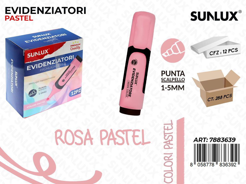 Evidenziatore Rosa Pastel 1-5MM