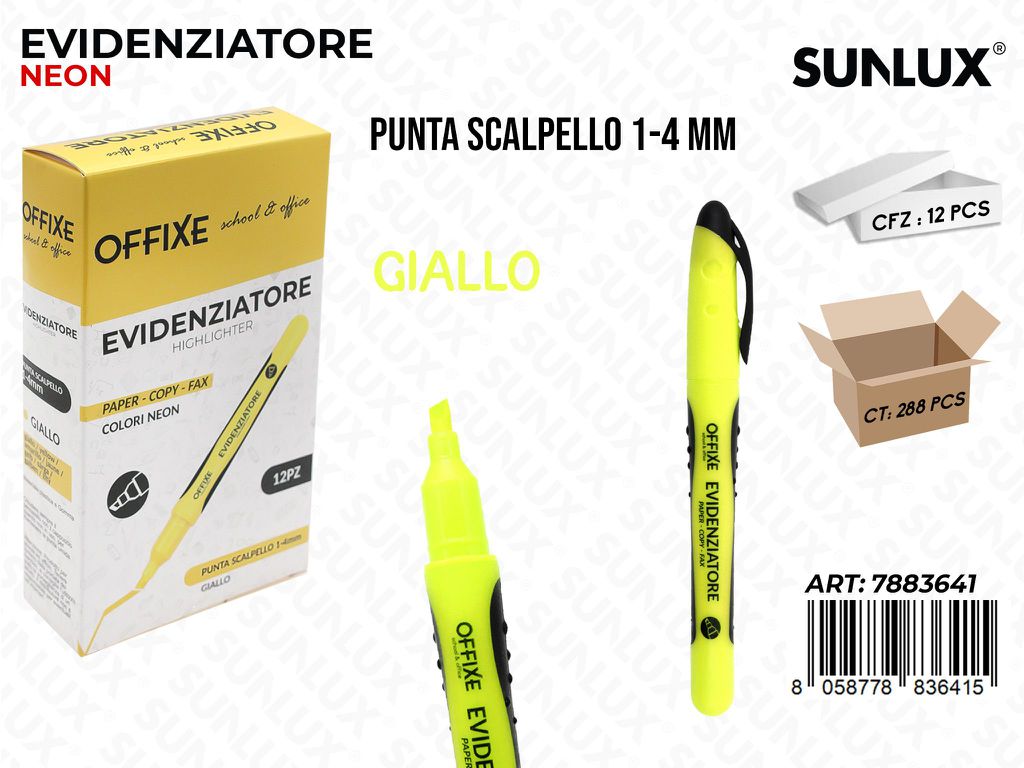 Evidenziatore Giallo Neon 1-4MM
