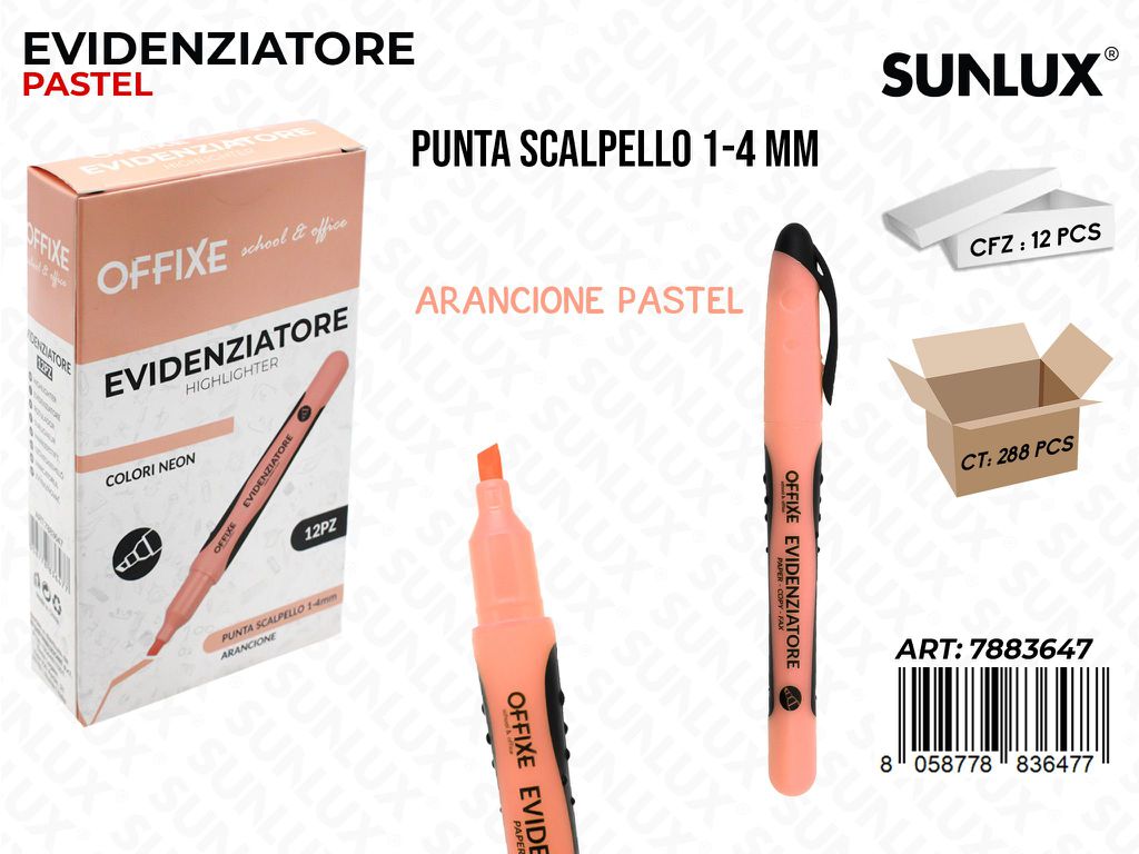Evidenziatore Arancione Pastel 1-4MM