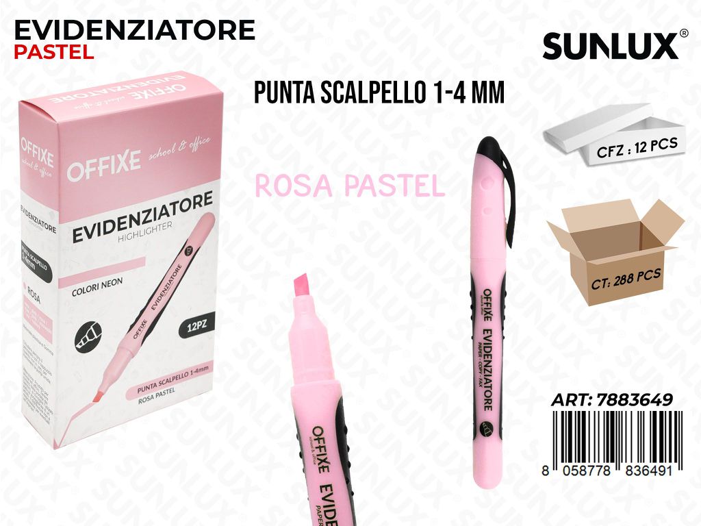 Evidenziatore Rosa Pastel 1-4MM