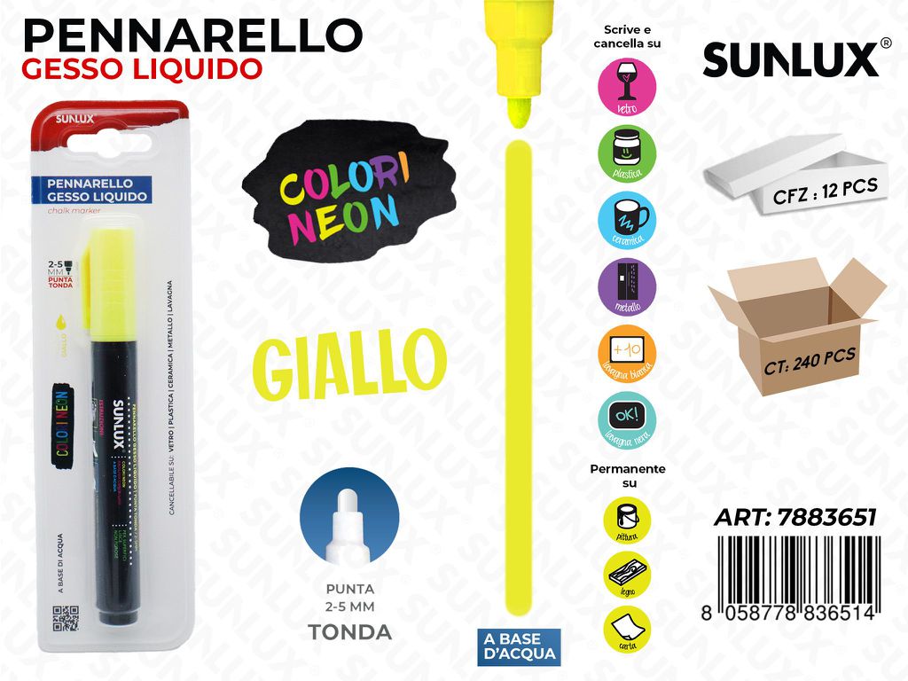 Bl. Pennarello Gesso Liqu. Giallo P.tonda