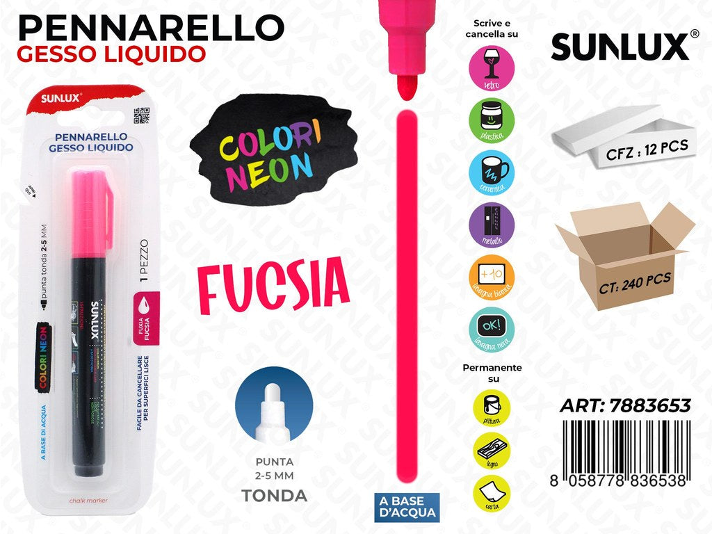 Bl. Pennarello Gesso Liqu. Fucsia P.tonda