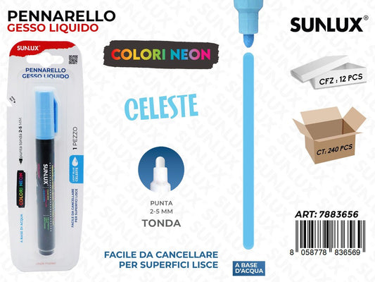 Bl. Pennarello Gesso Liqu. Celeste P.tonda