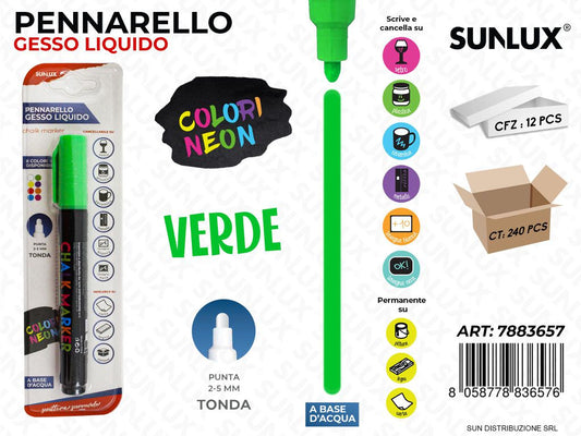 Bl. Pennarello Gesso Liqu. Verde P.tonda