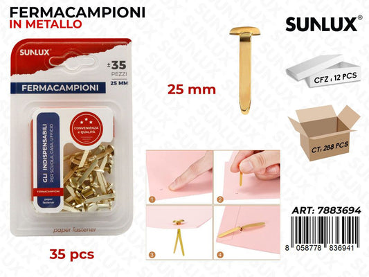 Sunlux Bl. Fermacampioni Oro 35PCS 25MM