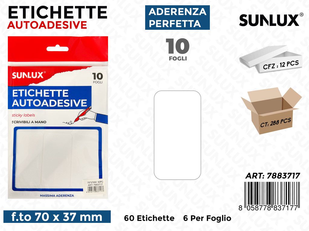 Etichette Autoadv 60PCS 70*37MM 10FF