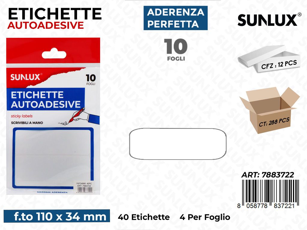 Etichette Autoadv 40PCS 110*34MM 10FF