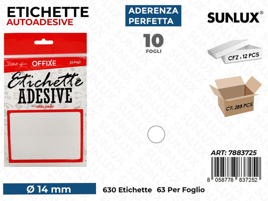 Etichette Autoadv 630PCS D.14MM 10FF