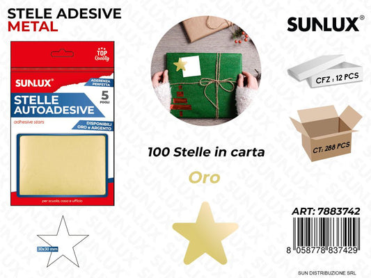 Stelle Adesive Oro 5FF-100 Stelle 3*3CM