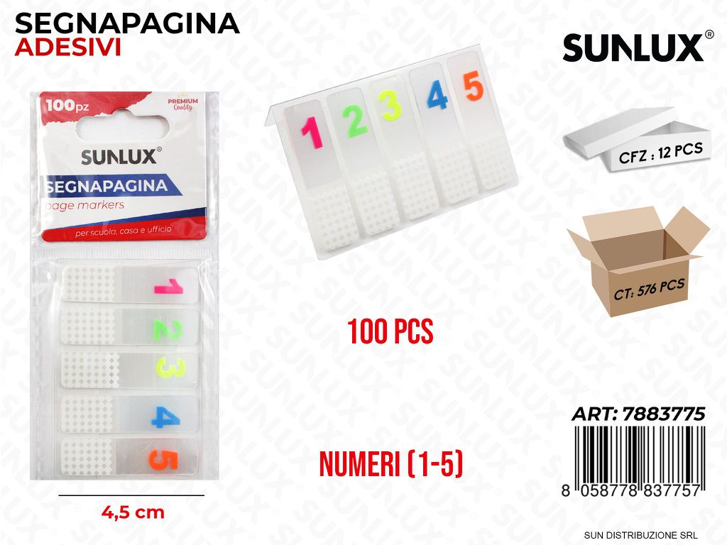 Segnapagina Adesivi 100PCS Ass. 4.5CM