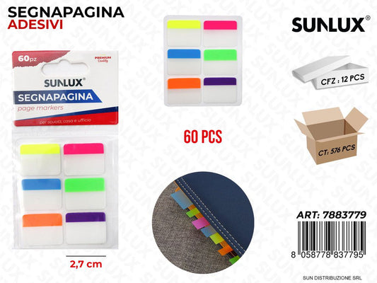 Segnapagina Adesivi 60PCS Ass. 2.7CM