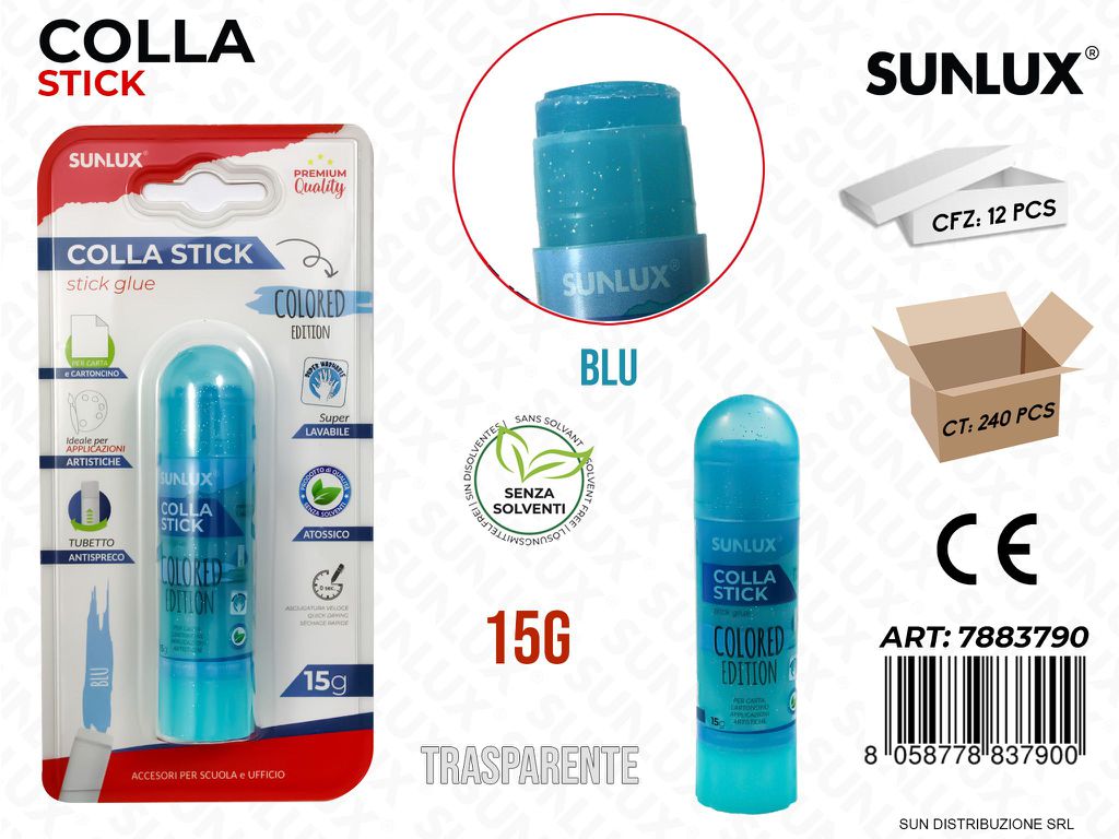 Bl. Colla Stick Col. Blu Trasp. 15G